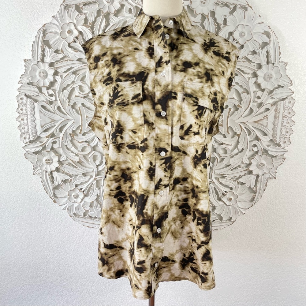 {Samsoe Samsoe} Tea Shirt Top Sleeveless Button-Down, Size XXS, NWT